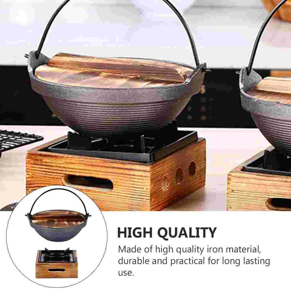 Non Stick Fry Pan Sukiyaki Japanese Style Hot Pot Camping Hanging Stewpan for Hone Iron Household Cooking Soup