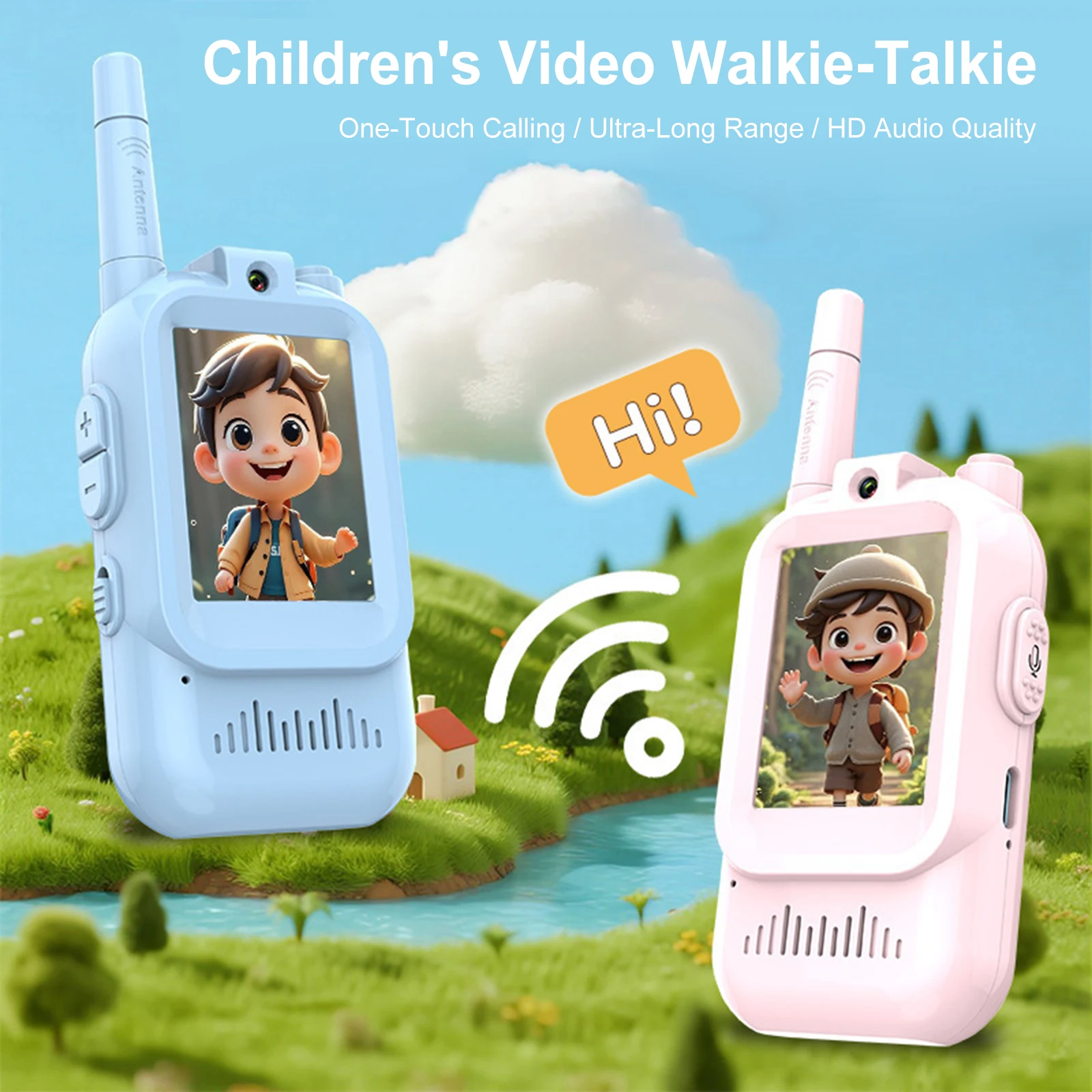 Oplaadbare walkietalkies met video-video-intercom Walkietalkie voor jongens en meisjes van 3, 4, 5, 6, 7, 8 jaar oud