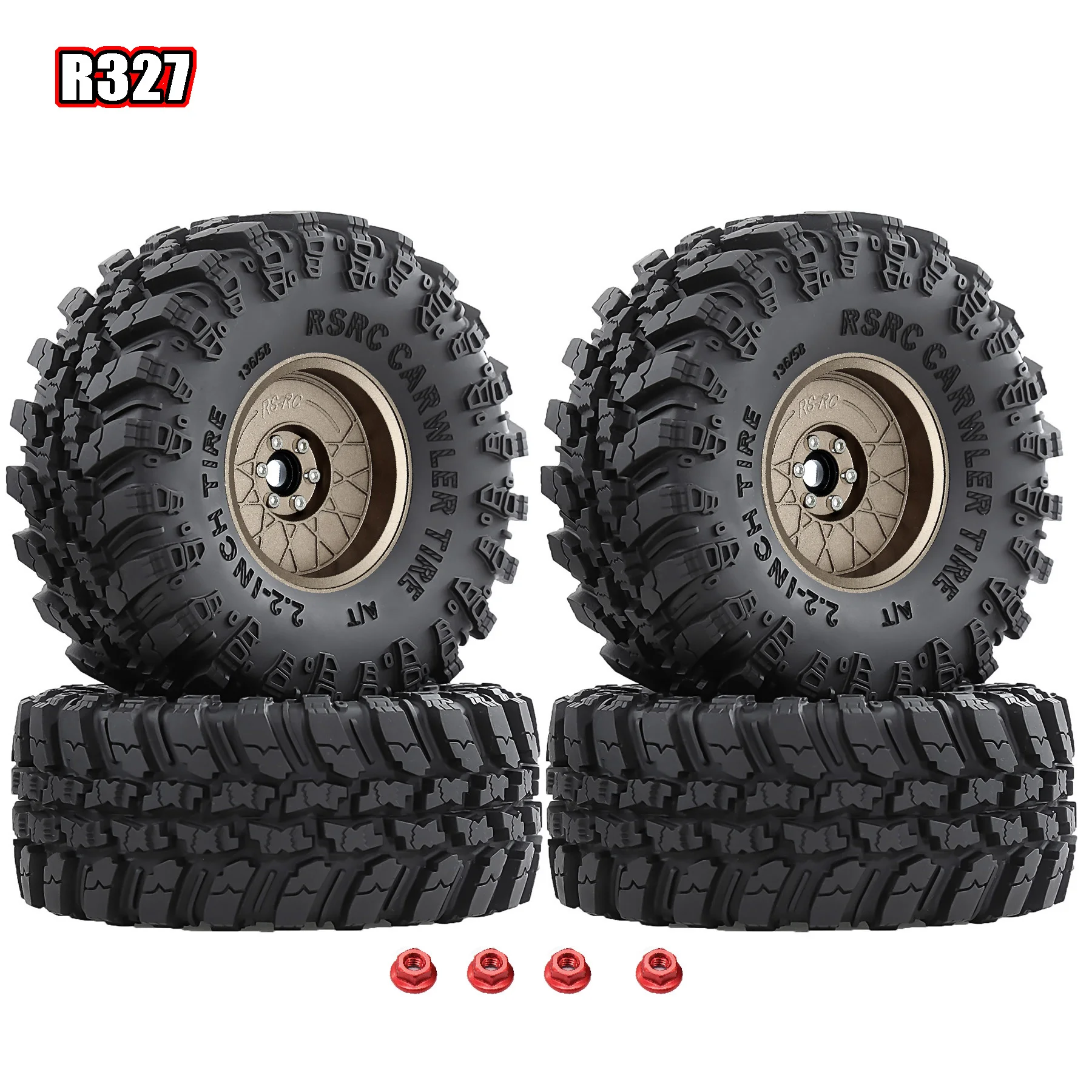 Pneumatici per imbracatura di fango 2.2 e ruote Beadlock 2.2 Cerchi esagonali da 12 mm per Axial Capra Wraith/Traxxas TRX4 / Gen8 Everest gen 7 Pro