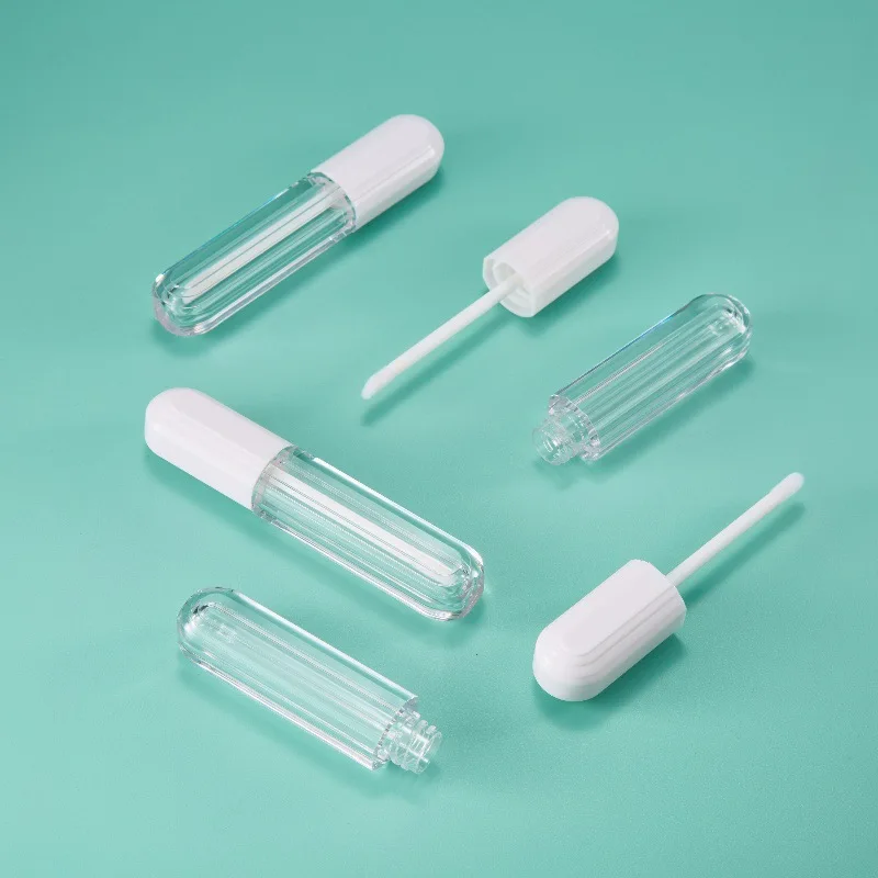 Tubo de lápiz labial rellenable, contenedor de bálsamo labial vacío, contenedores cosméticos, botella de viaje transparente, 5g, 5ml, 50 unidades por lote