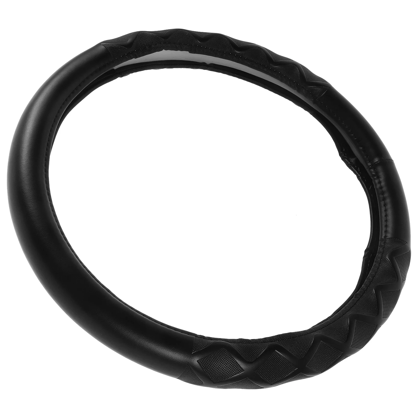 

Imitation Car Steering Wheel Cover Black ColorUniversal Fit Mens Womens Anti Slip Driving Grip Protector