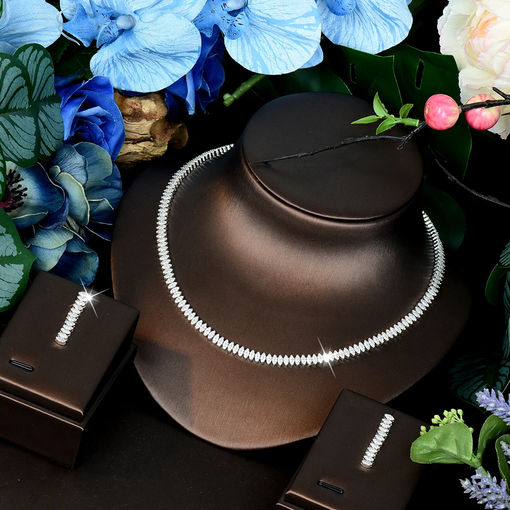 Classic Luxury Everyday Accessories Necklaces and Earrings Dress Jewelry Middle Eastern Women Wedding Travel Ball Gift S-1282