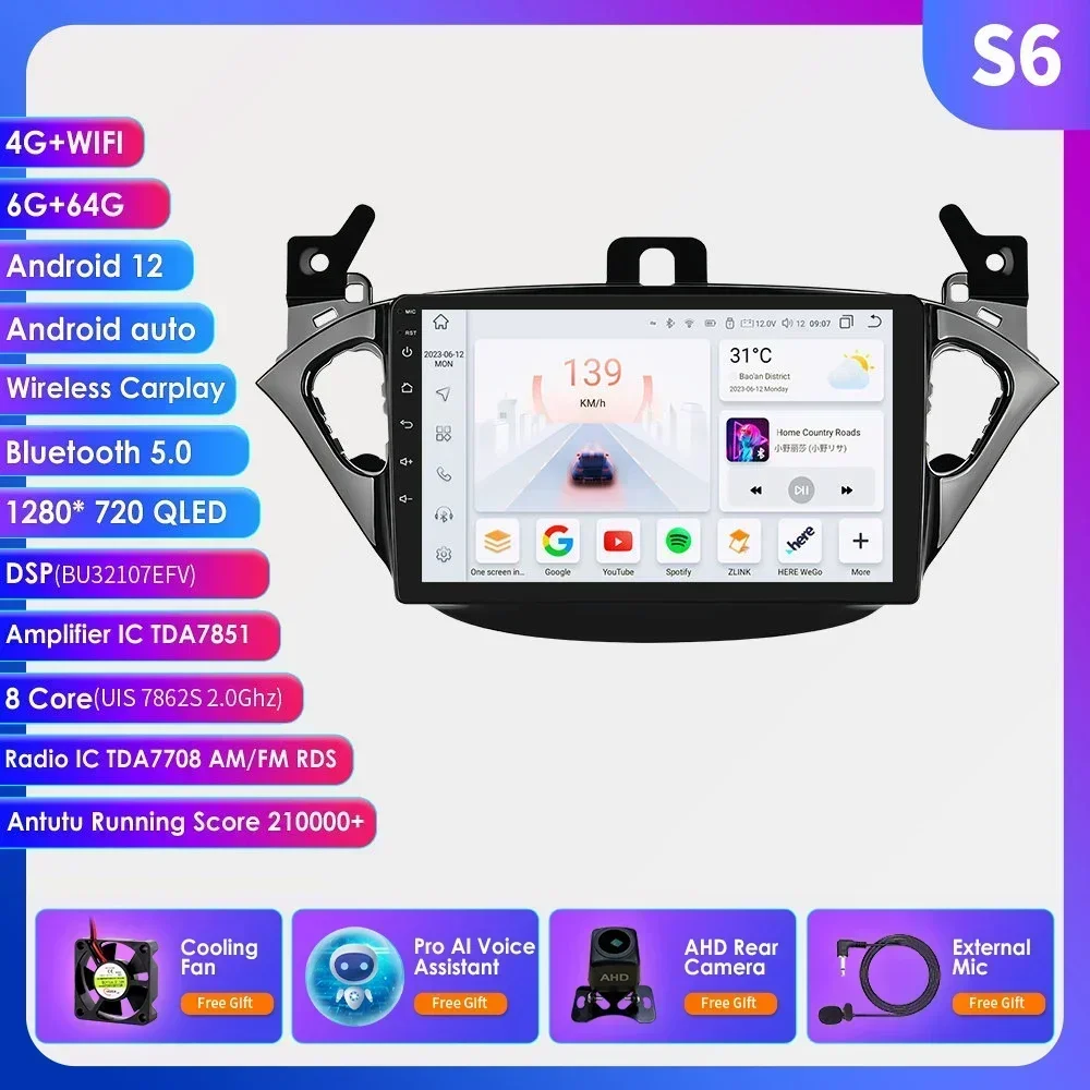 7862 Android Auto Radio Multimedia Speler Voor Opel Adam 2013 -2016 Voor Corsa E 2015 -2019 Audio Stereo Carplay Auto Touchscreen