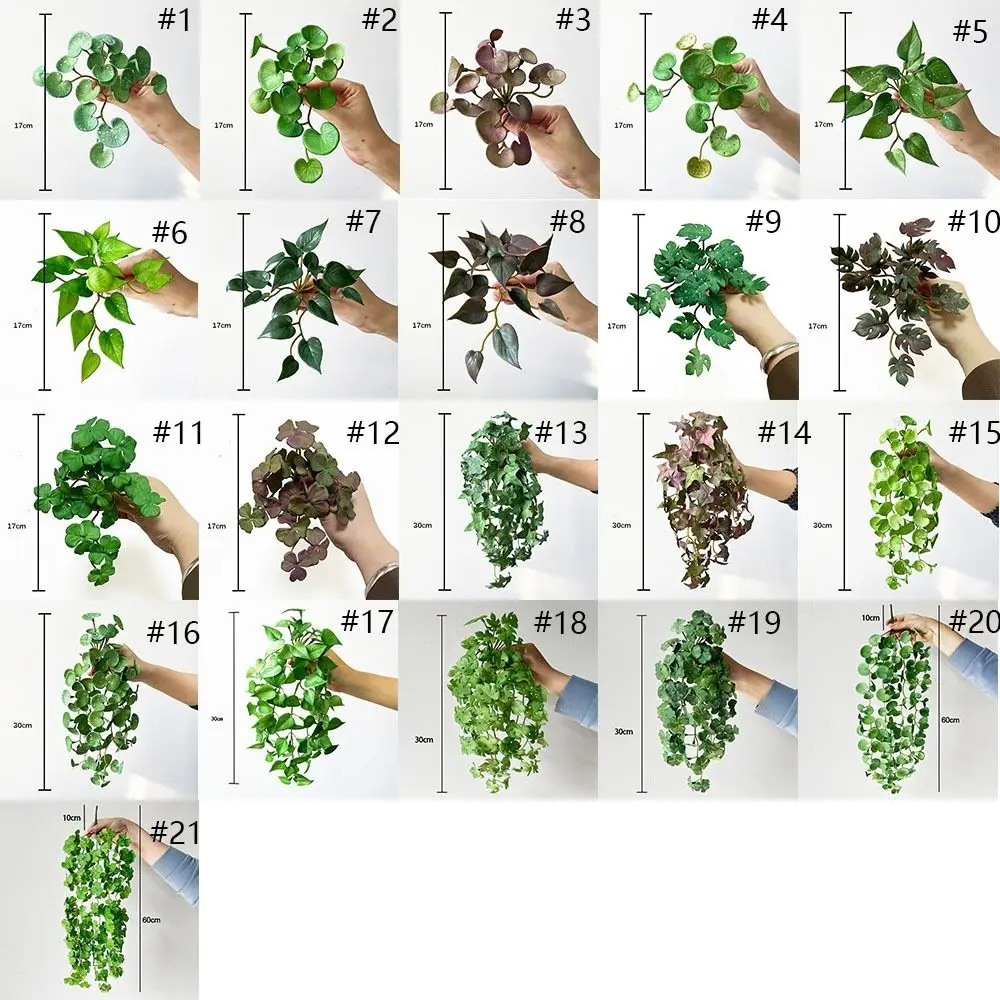 Realistic Artificial Copper Coin Grass Plants Wall Decor Soft Wall Hanging Fake Ivy Leaf Leaves Handmade Mini Bouquet Garden
