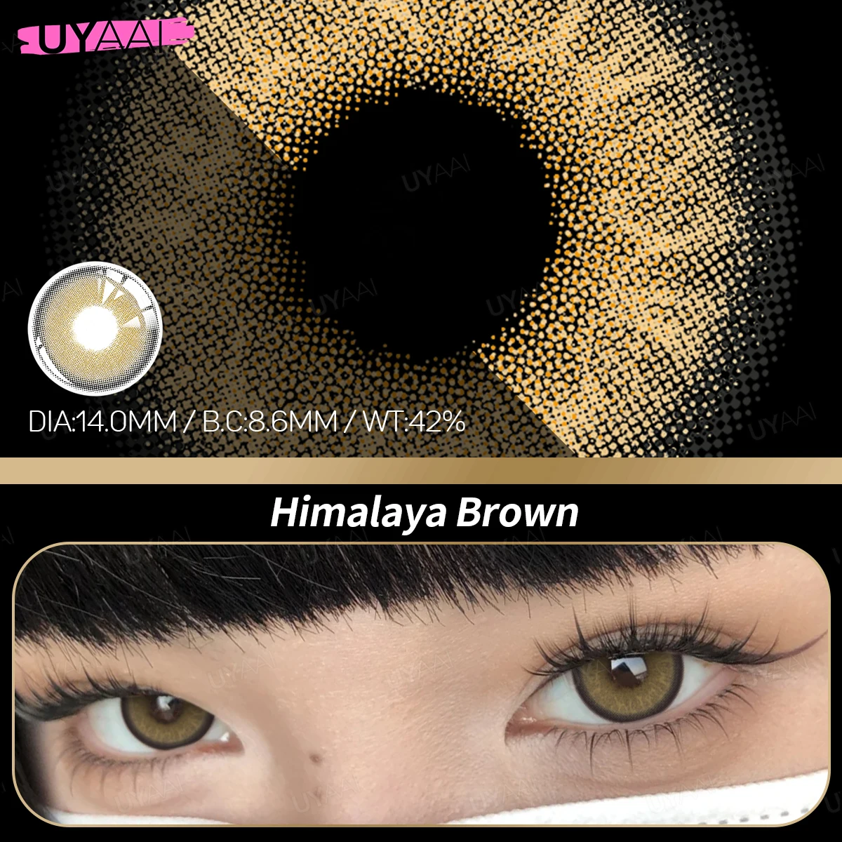 Uyaai Farb kontaktlinsen für Augen Himalaya natürliche jährliche 1 Paar farbige weiche Schönheit Make-up Pupillen mit Behälter