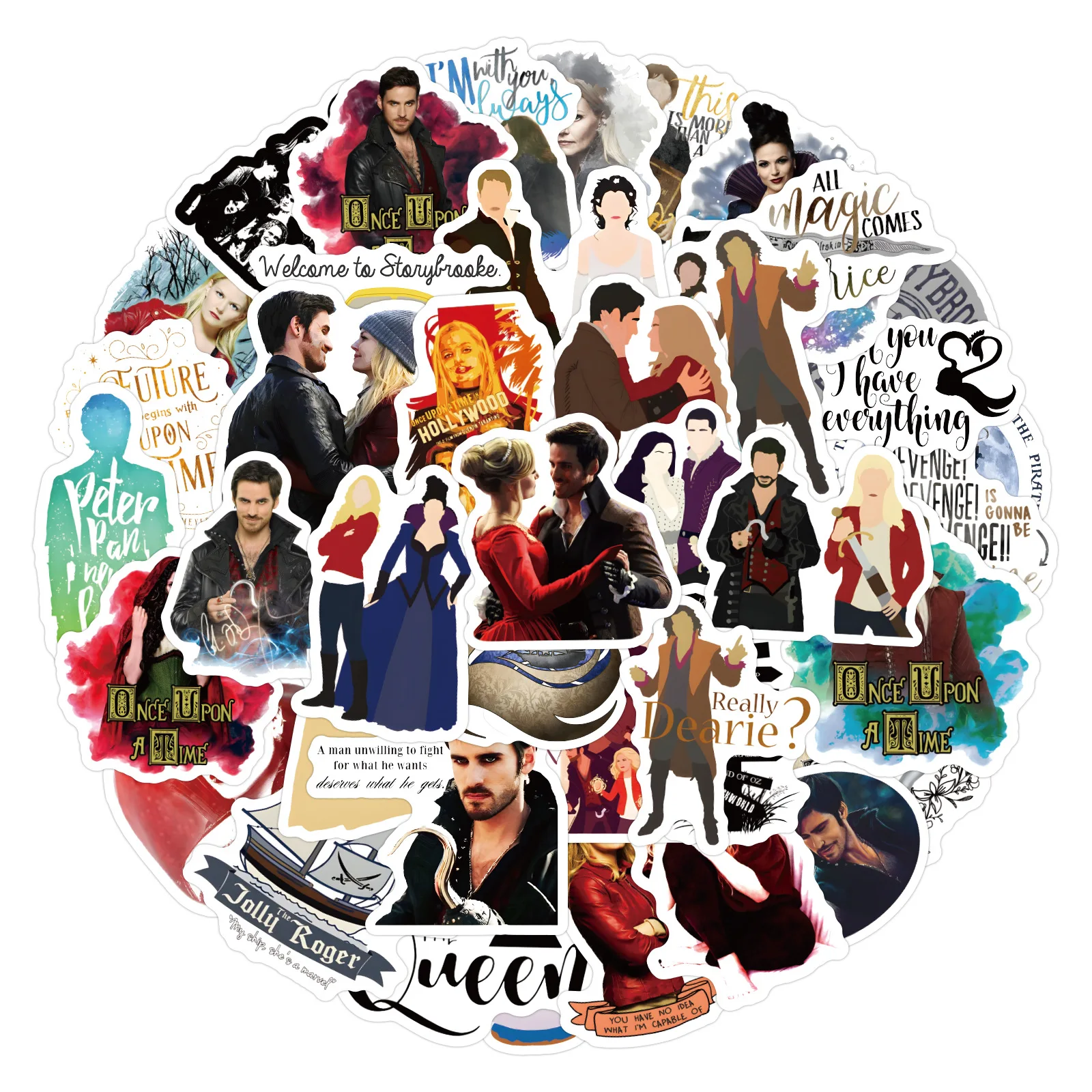 

60PCS Cartoon Once Upon A Time Sticker Cool Waterproof Graffiti Decal Toy Gift for Motorcycle Helmet Scrapbook Luggage Desk