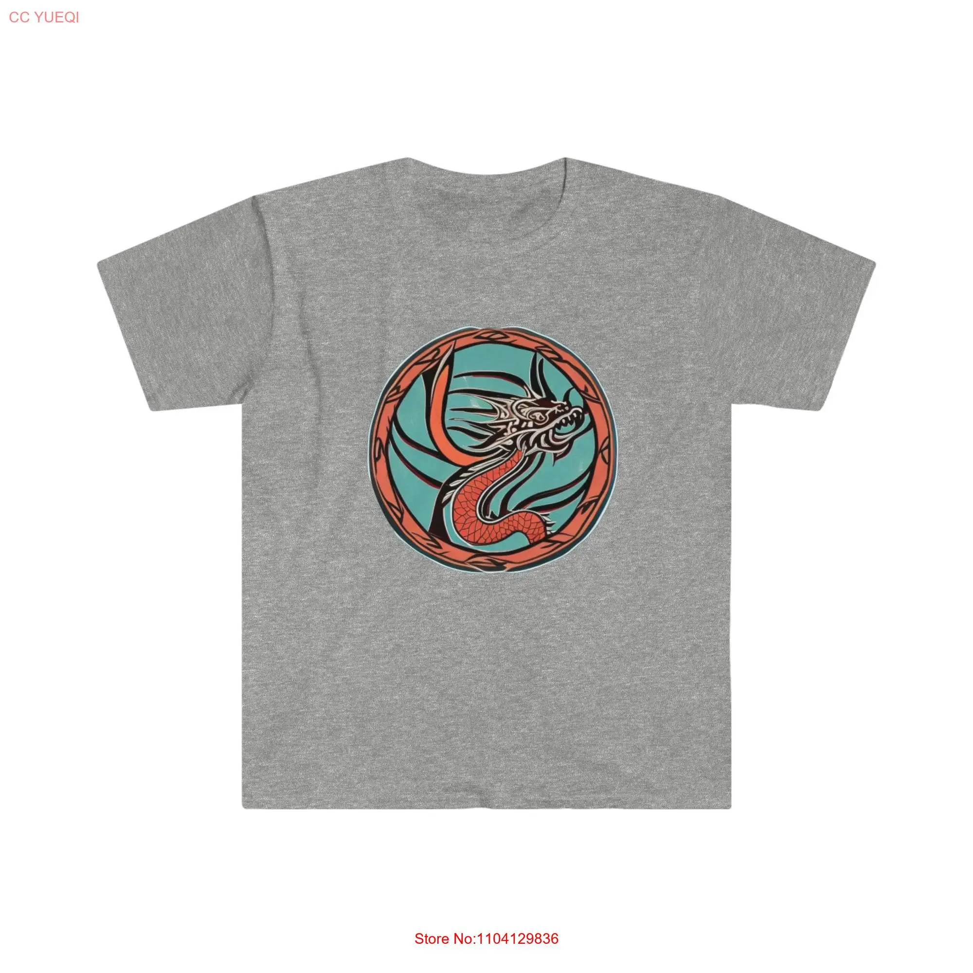 Lizard Emblem T Shirt Mythical Dragon long or short sleeves