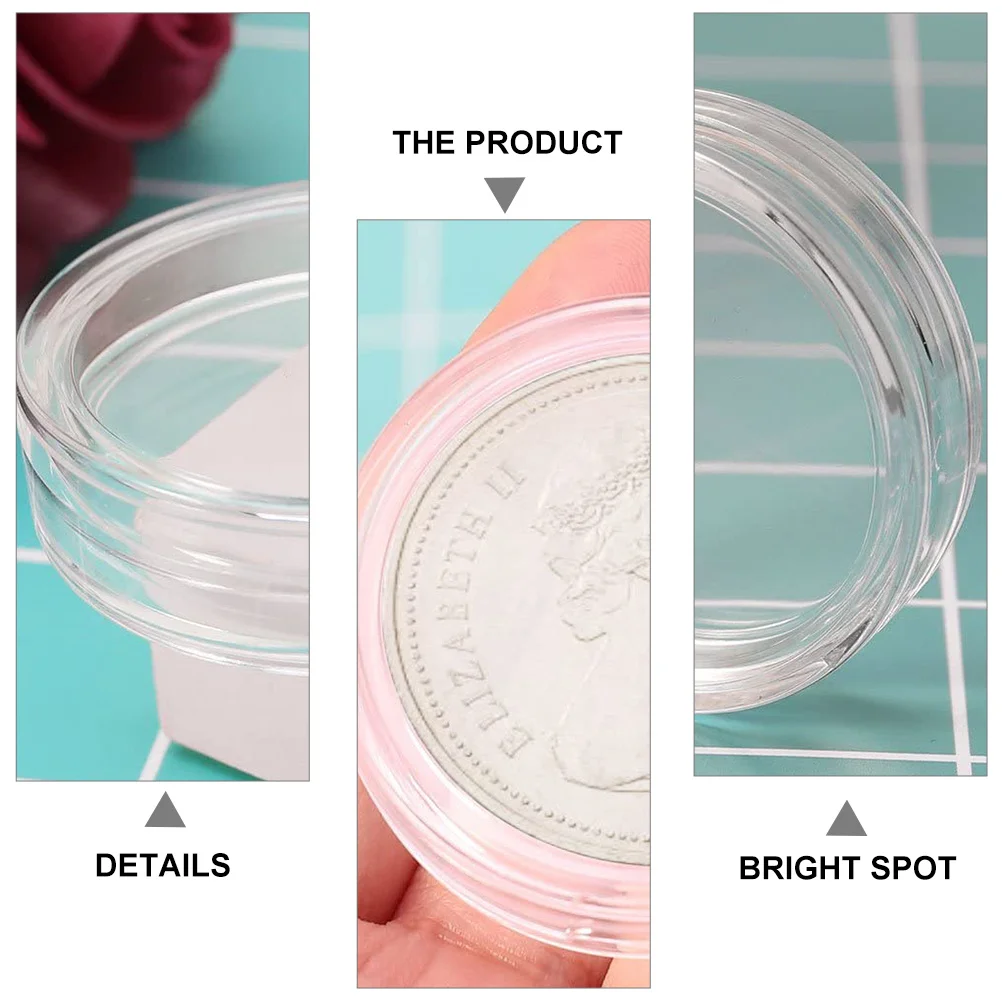 

20 шт., прозрачные акриловые коробки для хранения монет, защитные держатели, легкий дисплей, органайзер для сбора монет