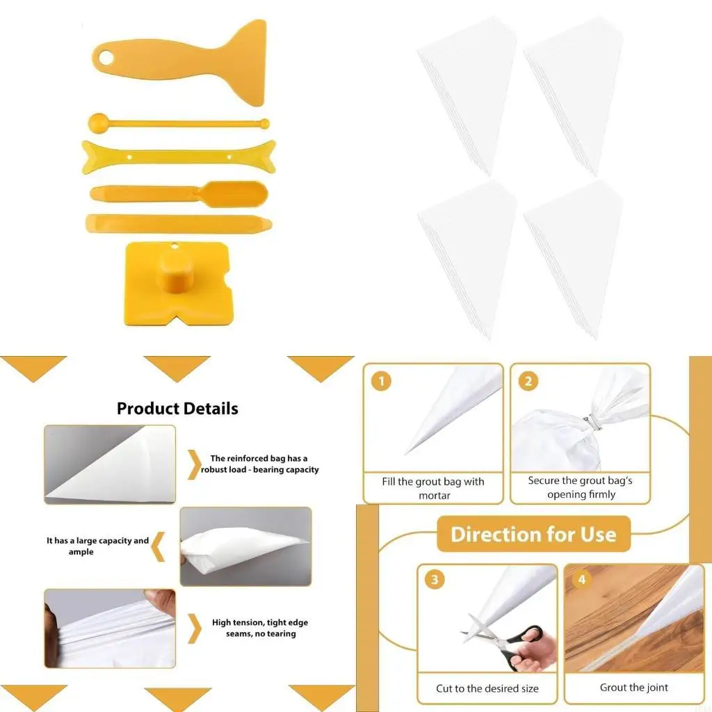  Pack of 26 Professional Caulking Supplies Including Grout Bags Upgrades for Installation & Repair Projects