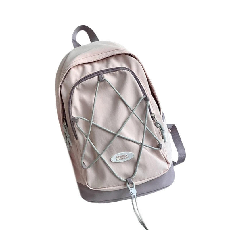 Mochila viaje funcional con compartimento para computadora portátil Mochila escolar con cordón elástico