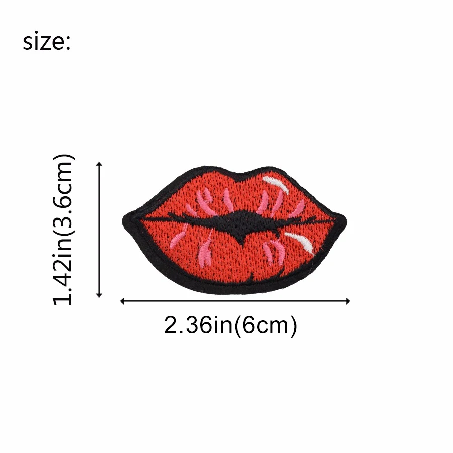 10pcs French kiss badges patches for clothing iron embroidered patch applique iron sew on patches sewing accessories for clothes