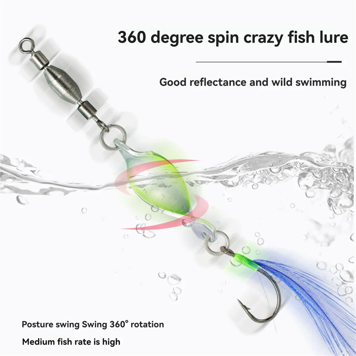 A03R 10Pcs Fishing Metal Spinners Lures with Hook 3g Spinnerbaits Wobbler Jigging Spoon Lures Twisted Blades