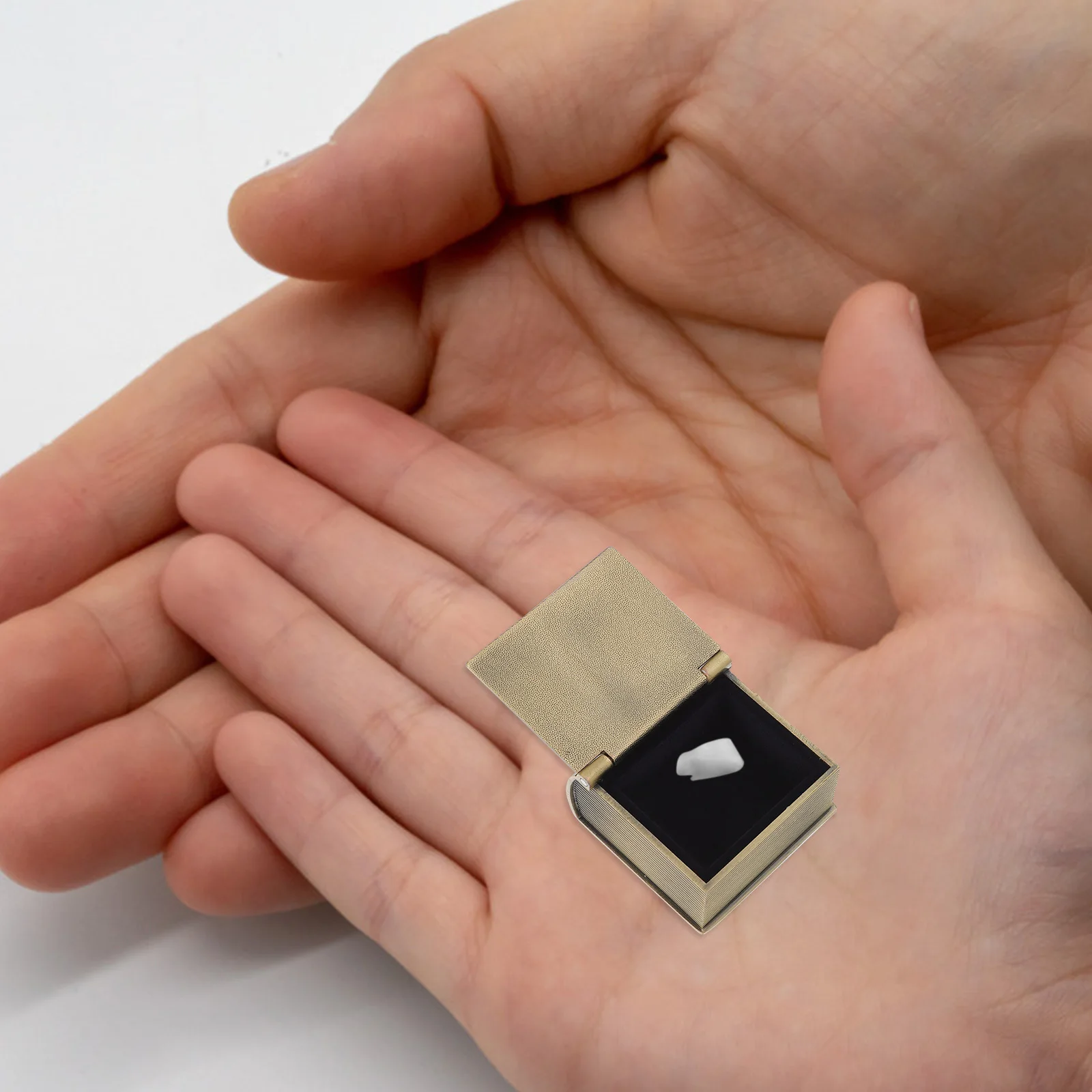 

2 pcs Baby Tooth Storage Box Metal Flannelette Kids Keepsake Teeth Cases For First Tooth Curl Lanugo Gift Organizer