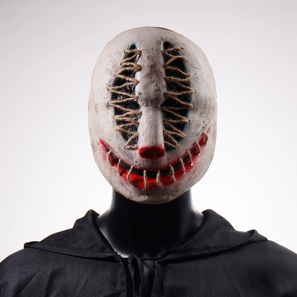

Masque de Cosplay du Joker d'Halloween, Casque en Latex Demi-Visage, Accessoires de Costume de ix
