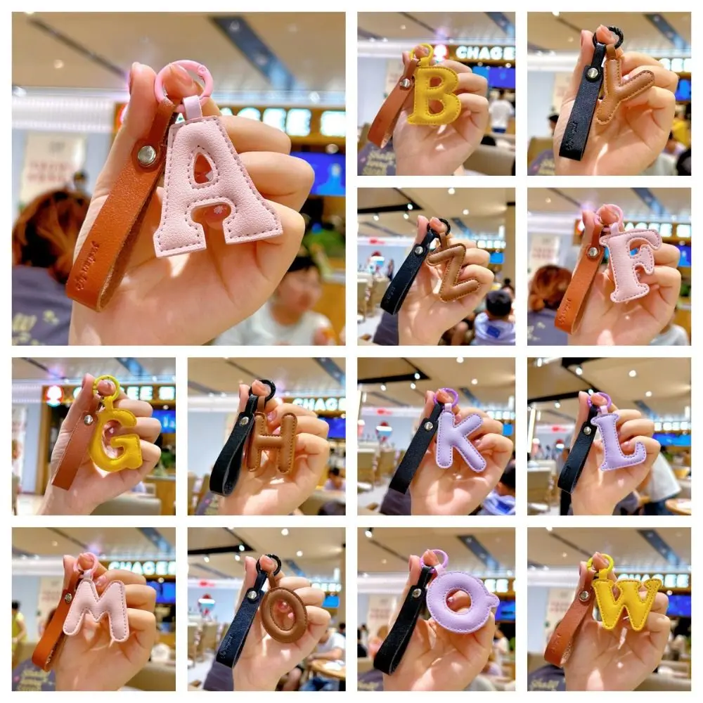 Chaves organizador pu 26 carta chaveiro chaveiro fivela de cintura alfabeto chave do carro fivela saco de negócios encantos titular chave de negócios