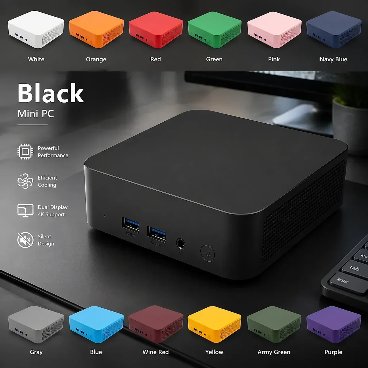 Intel i9 10980HK Mini Desktop PC 8C 16T 16GB 1TB 2TB SSD Triple 4K Output for Gaming Work Zero Compromise Max Pro Plus