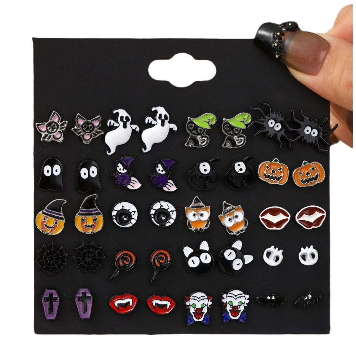 20 Pairs Halloween Earrings Set Fashion Ghost Pumpkin Boo Bat Spider Earrings Cartoon Funny Cosplay Earrings Jewelry Gifts