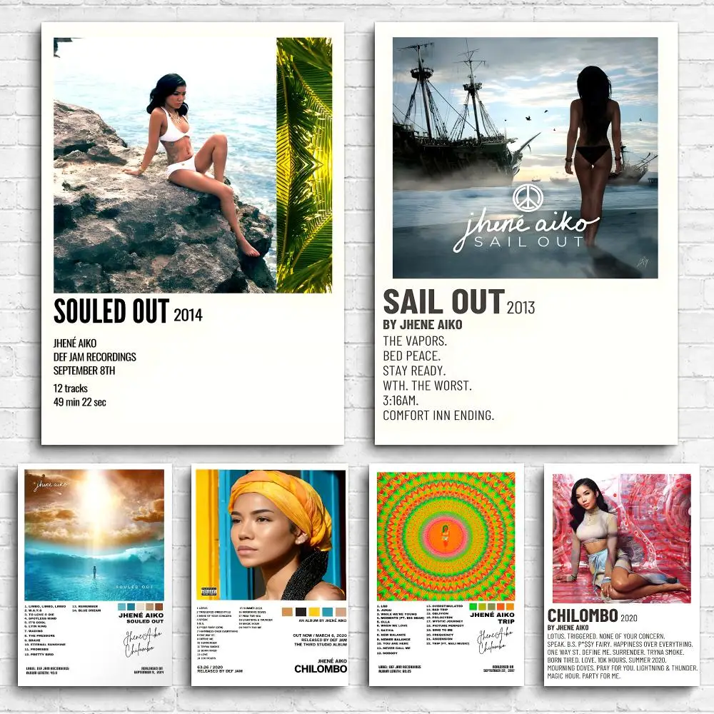 Singer Album J_Jhene A_Aiko Framed Wall Painting Canvas Poster Ready to Hang Wall Art for Bedroom Living Room Home Decor Gift