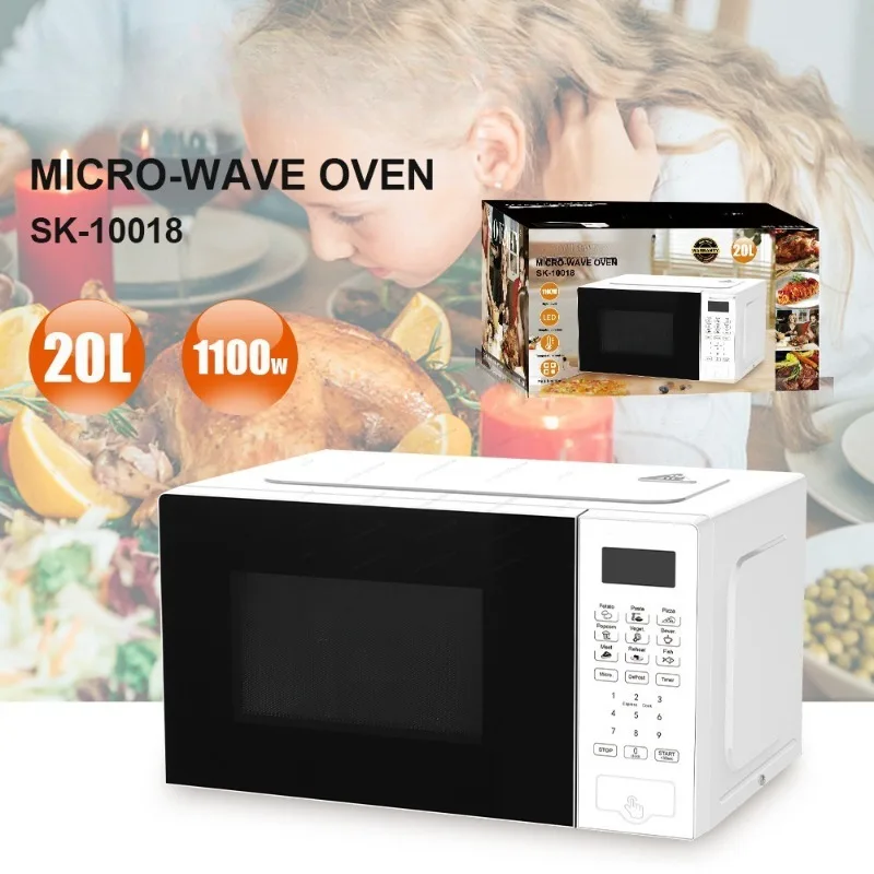 Microwave Oven 20L Flat Type Inverter Small Household Appliance for Heating Baking