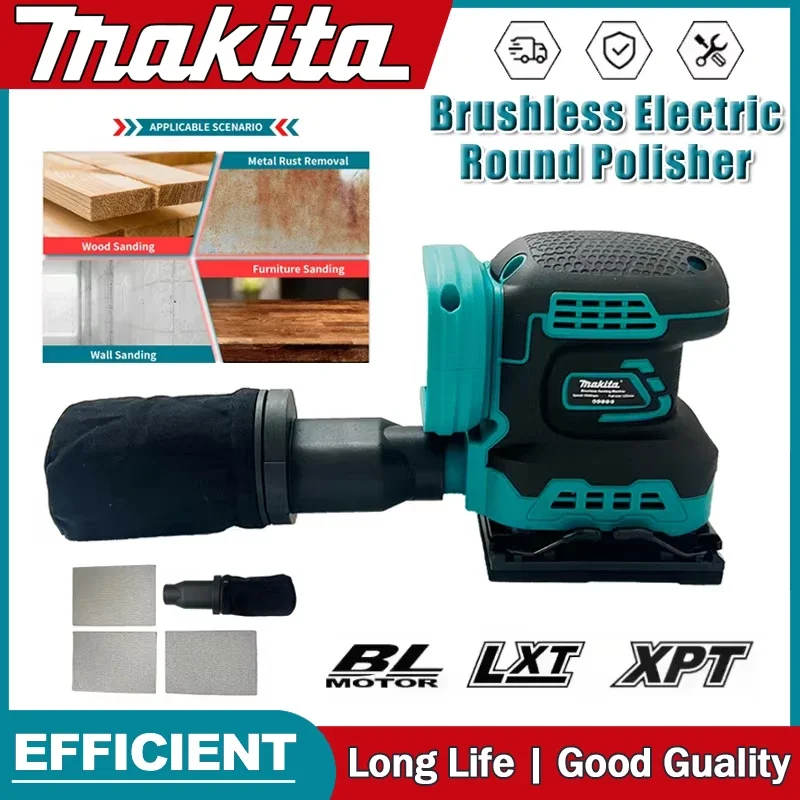 

Makita Electric Cordless Disc Random Orbital Brushless Sander Grinding Polisher 3-Speed Sanding Machine Fit Makita 18V Battery