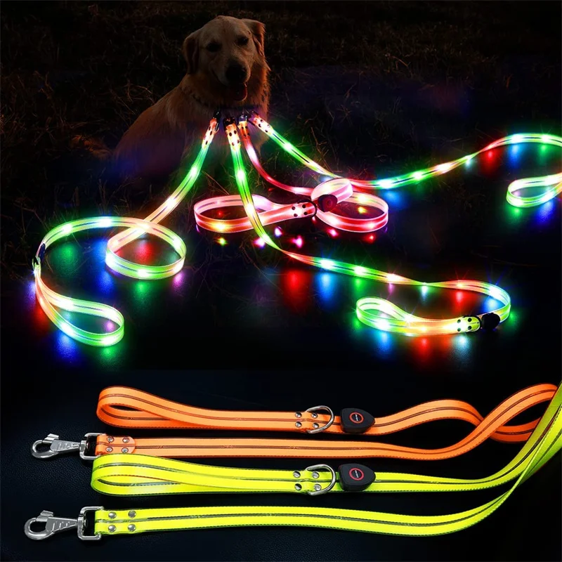 Correa para perro con luz LED USB recargable, ajustable - imagen 4