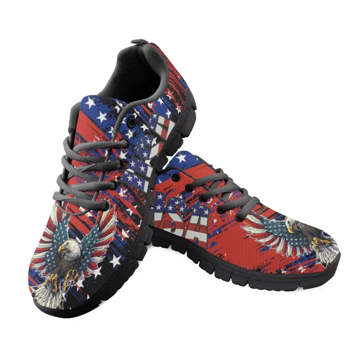 USA Independence Day Casual Sneakers Fashion Womne's Breathable Running Shoes American Eagle Design Flat Shoes Unisex Tennis