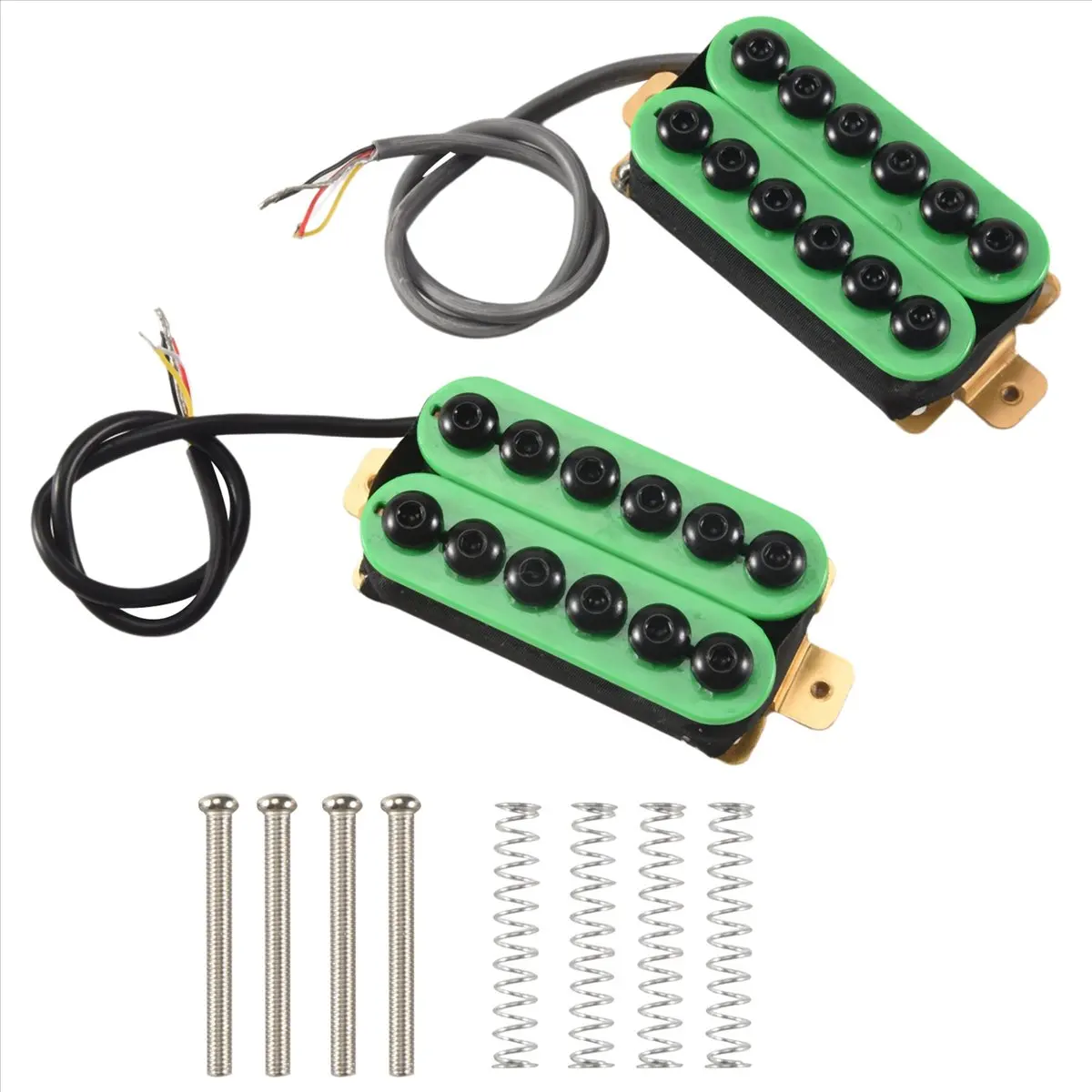 New Arrival Fashion 2Pcs Double Coil Electric Guitar Humbucker Pickup Bridge&Neck Ceramic Magnet Invader Style Punk Green