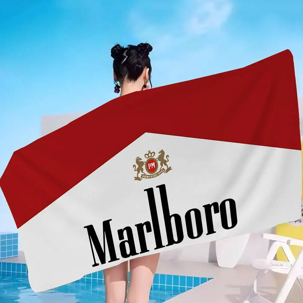 Toalla de Playa con Logotipo de la Marca de Moda M-Marlboro, Toallas de Baño Coloridas para Niña, Microfibra de Secado Rápido, Personalizadas, Antiarena, para Playa, Yoga, Spa