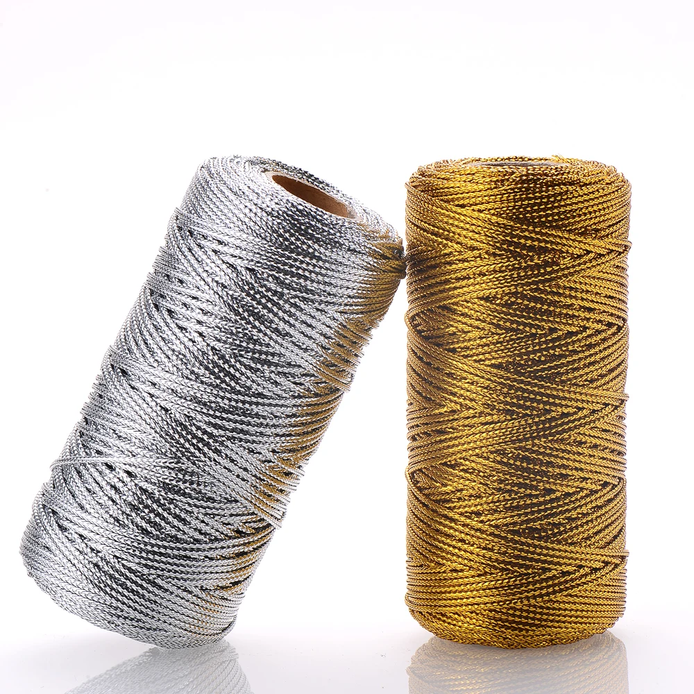 iYOE 100m/Roll 1.5mm Gold & Silver Color Thread Cord Packing Rope Ornament String For DIY Wedding Party Christmas Gift Decor