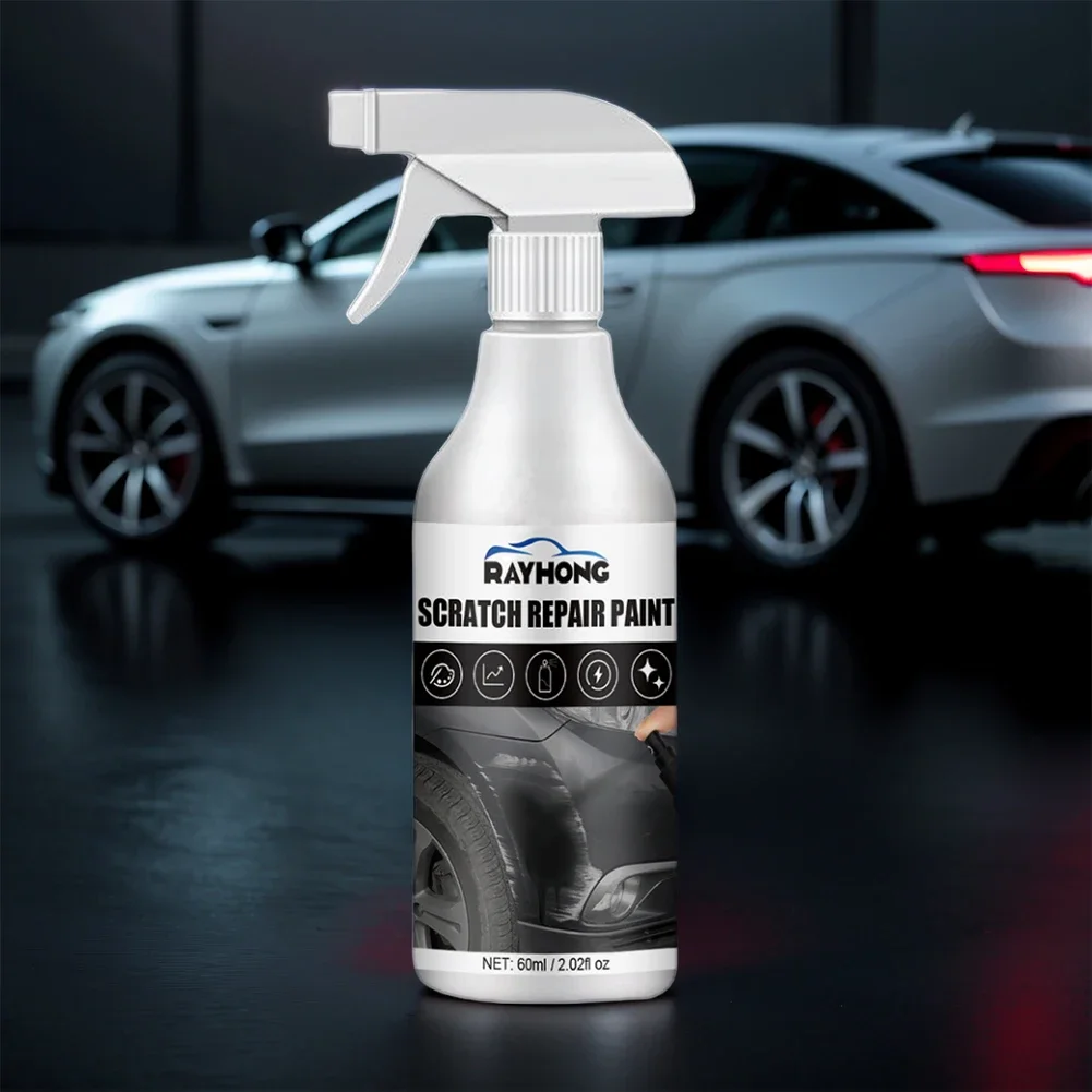 60ML Scratch Repair Spray Black & White Portable Car Polishing Spray Deep Scratch Repairing Wax Scratch Remover Polishing Paint