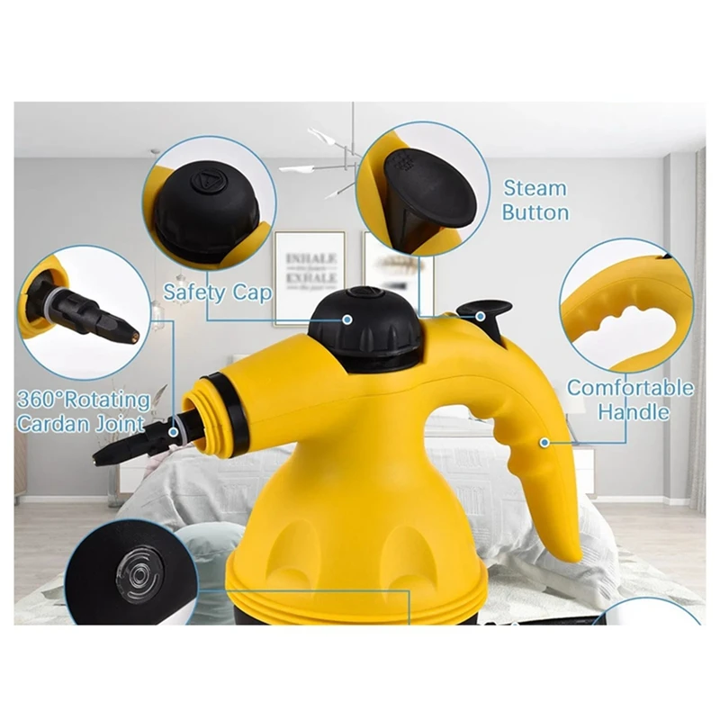 High Temperature Steam Cleaner Kitchen Cleaning Machine Range Hood Decontamination Machine Yellow Plastic EU Plug