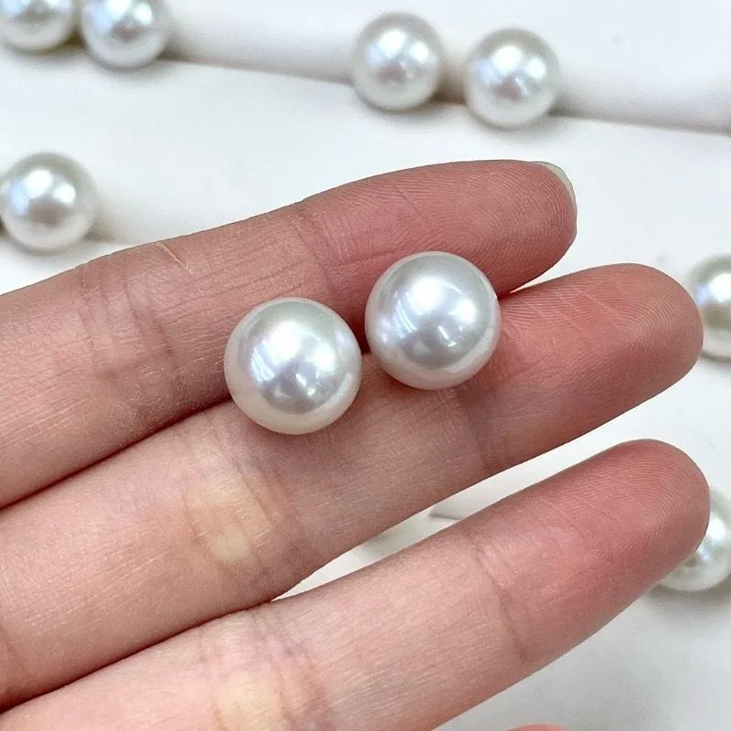 

Natural White Cultured Genuine 9-10mm Sea Loose Pearl Free Shipping for Women Classic Making Pendant Earring Ring Jewelry