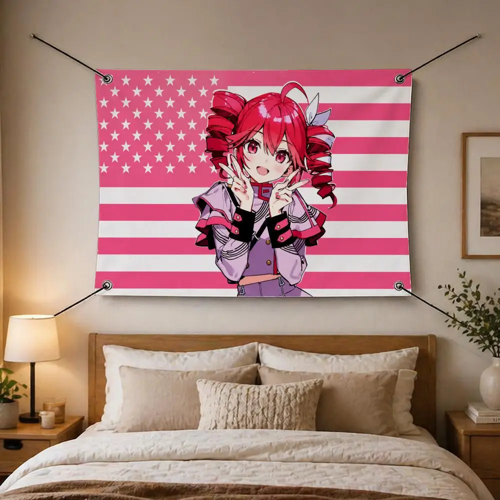 Vocal-Synth Kasane Teto Flags Flags are suitable for living rooms, bedrooms, bars,salons, gardens, home decor, and as gifts