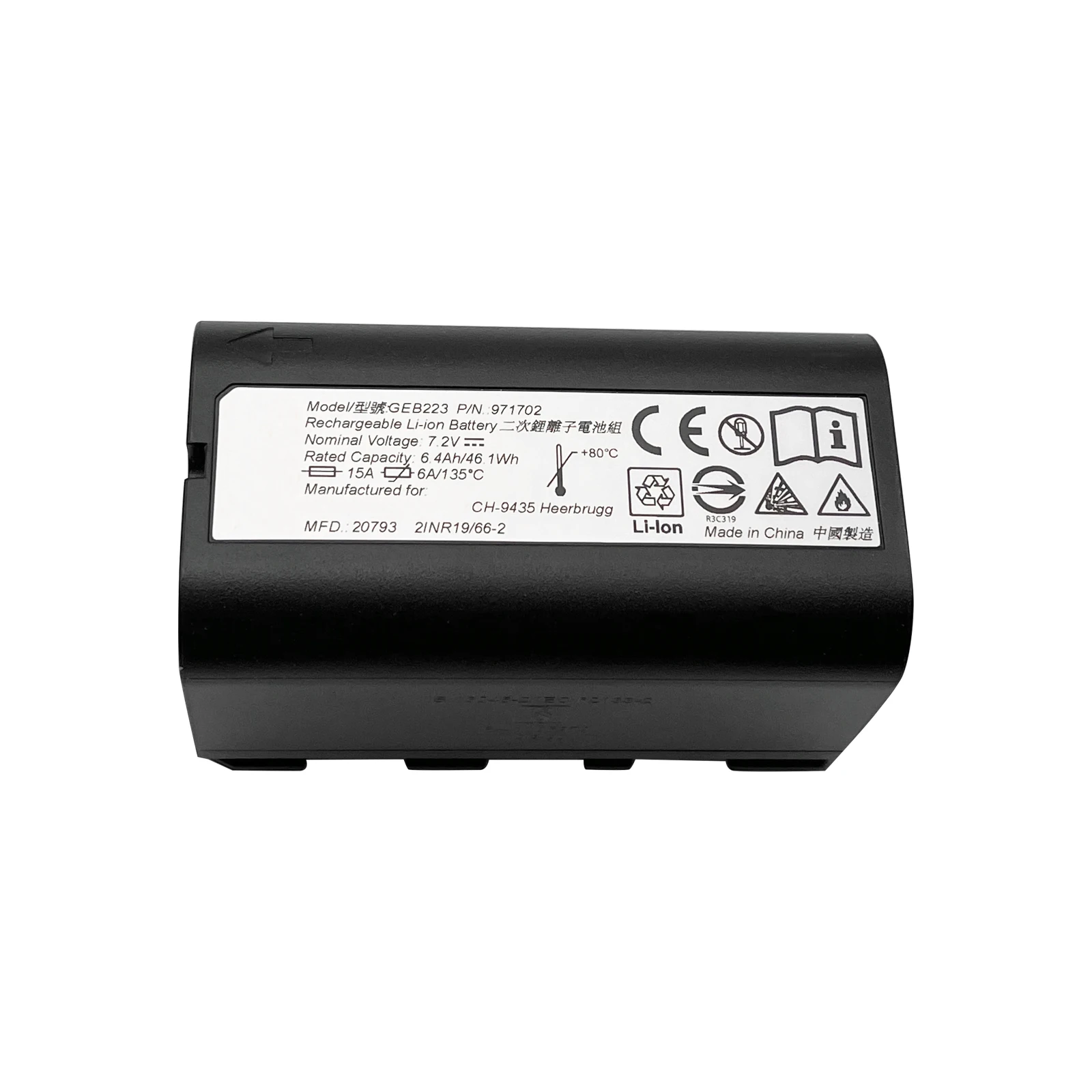 

971702 GEB223 Li-Ion Battery for LEICA FlexLine (plus) TS02 TS06 TS09 TS11 TS15 TS16 TC1201