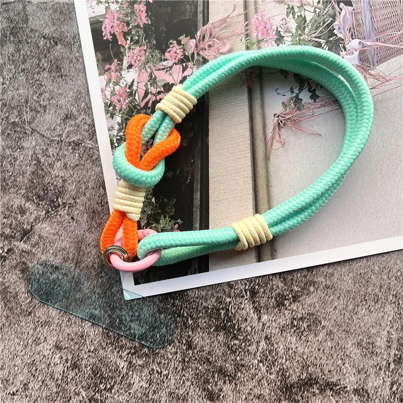 Luxury Cell Phone Charm Wrist Strap with Patch Key Lanyards