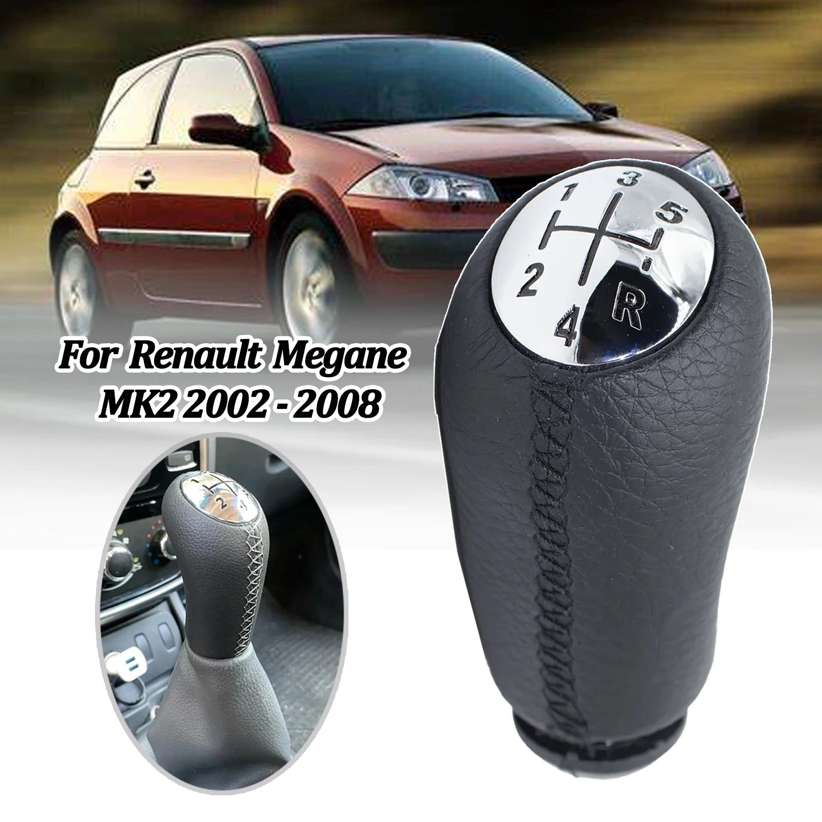 

Matte MT Gear Shift Knob For Renault Megane 2 MK2 Dacia Sandero MK1 Clio III MK3 Shifter Stick Headball Pen Ball Arm Black Gray