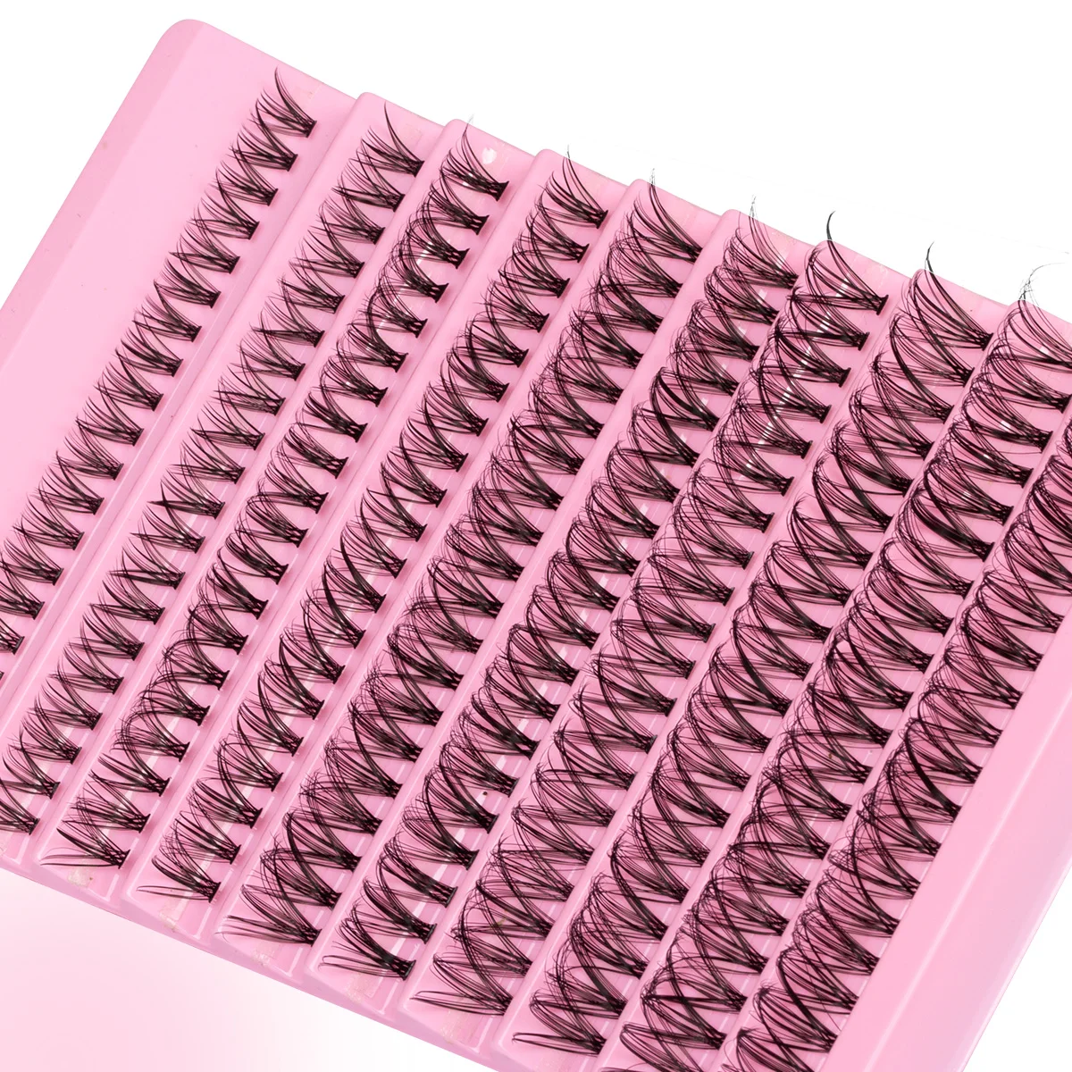 Zestaw do przedłużania rzęs 200 sztuk, kępki rzęs 30D 40D, naturalne, z klejem i utrwalaczem, pęseta do rzęs, rzęsy pojedyncze, efekt wispy.