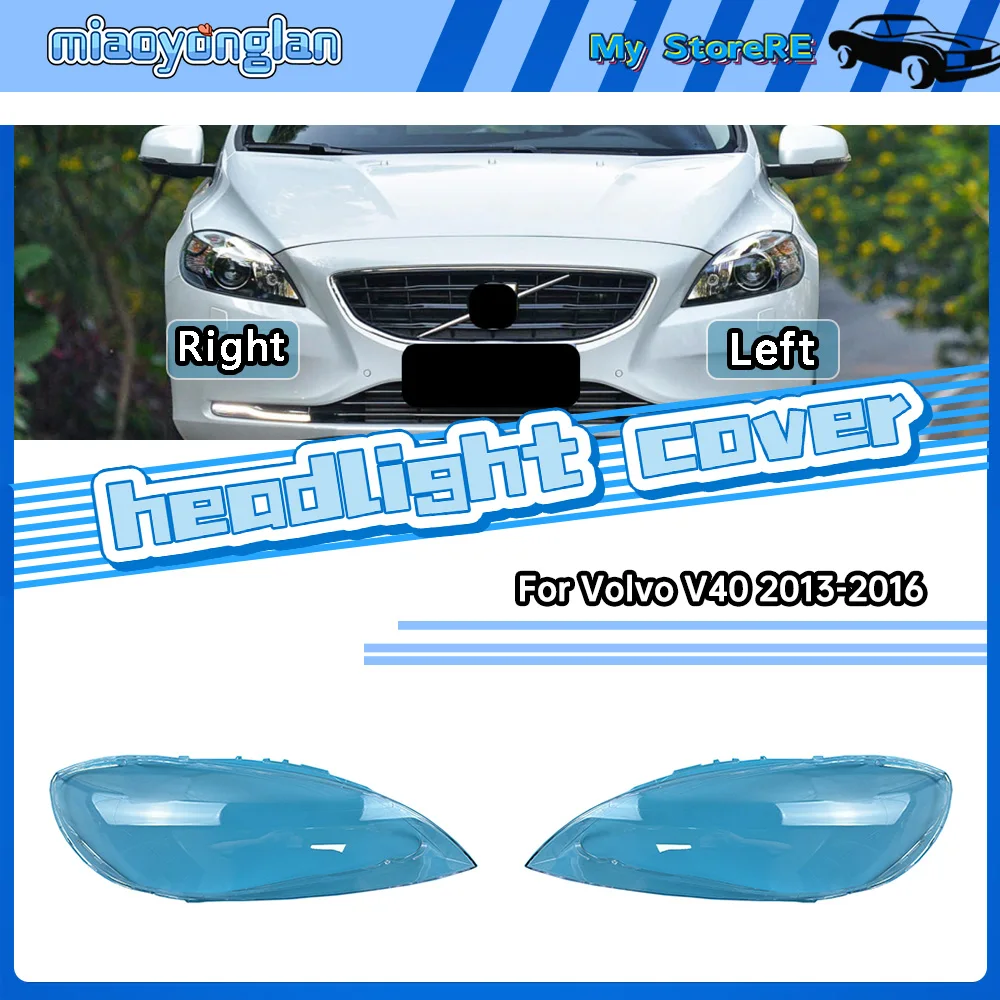 

For Volvo V40 2013-2016 Headlight Cover Transparent Mask Headlamp Lamp Shell Lens Replace Original Lampshade Plexiglass