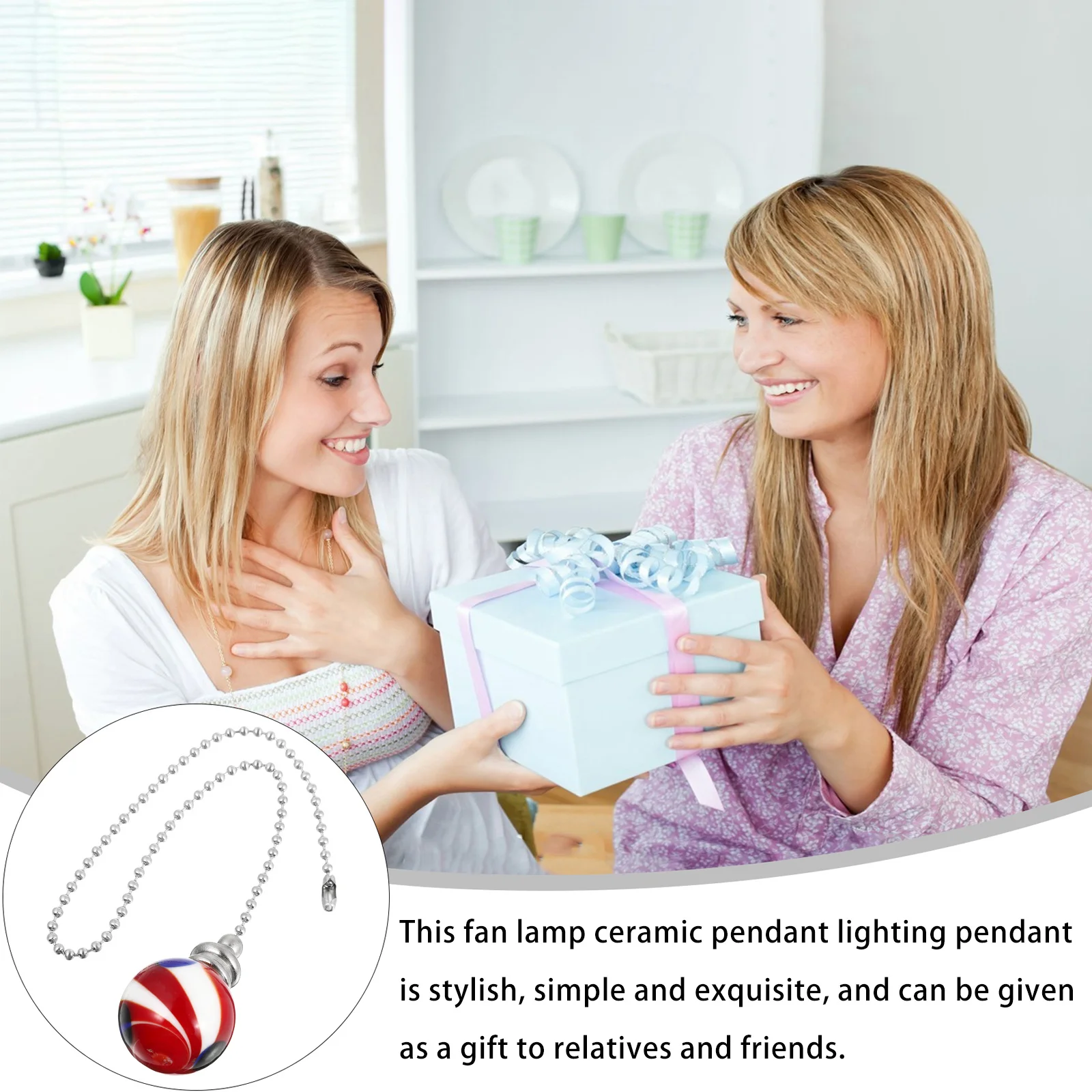 

1Pcs Pull Chain Decorative Lamp Pendant Classic Ceramic Hanging Chain for Ceiling Home Decor Elegant Hanging