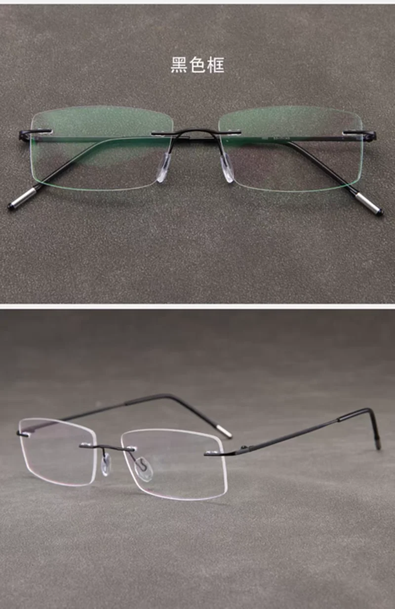 Randlose Lesebrille Männer Vergrößerung Brillen Presbyopie Brille Dioptrien Diamant Schneiden +1,0 Bis +3,5 Blau Licht Blockieren Glas – Detail 5