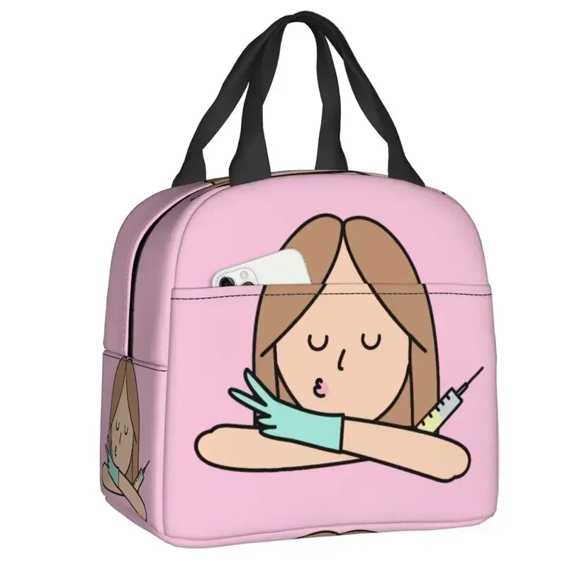 Sac à lunch isotherme avec impression personnalisée pour enfants, glacière thermique, sacs fourre-tout pour pique-nique, médecin et infirmière, Enfermera en puros