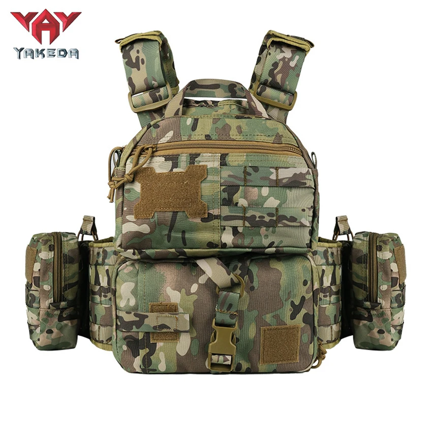 YAKEDA Quick Release Chaleco Tactical Plate Carrier Molle Quick Release Crotch Protection Kamizelka taktyczna 1000D Nylon