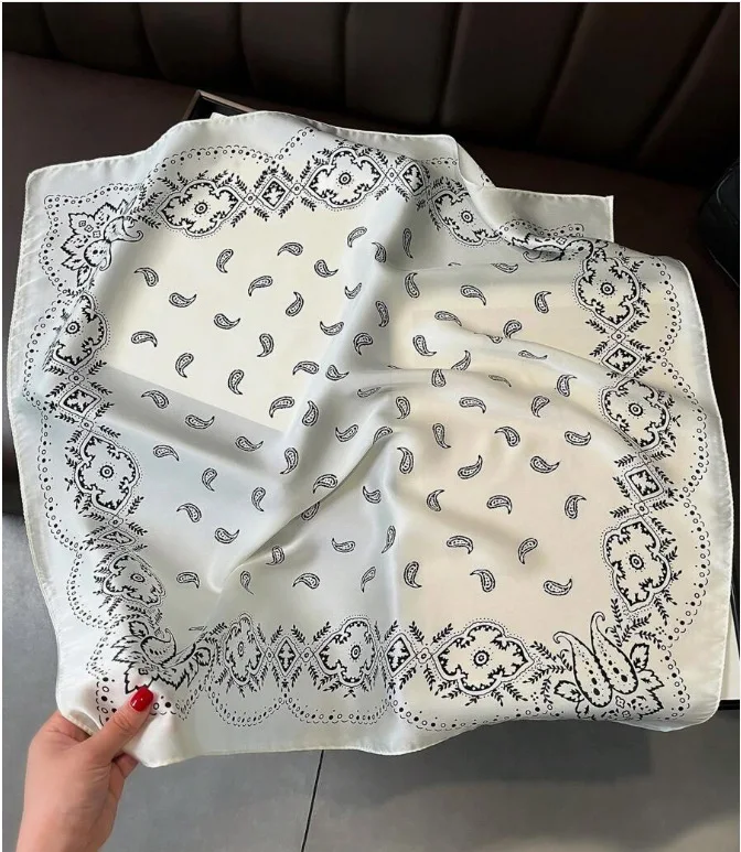 70 Cm Haar Print Zijde Koel Gevoel Sjaal Voor Vrouwen Mode Stropdas Handtas Foulard Pols Hoofddoek Sjaal Wraps Hajib lady