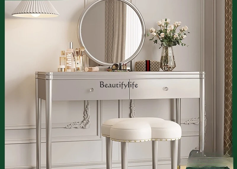 American light luxury dresser high-end simple modern high-end solid wood mini makeup table