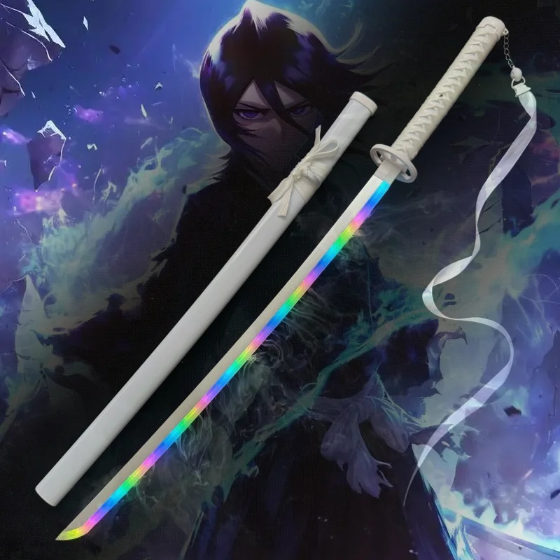

40-дюймовый (104 см) меч Катана «Блич: Дым и туман» со светодиодной подсветкой, имитирующий эффект пары, в натуральную величину, аниме-реквизит для косплея Кучики Рукии, игрушка, подарок