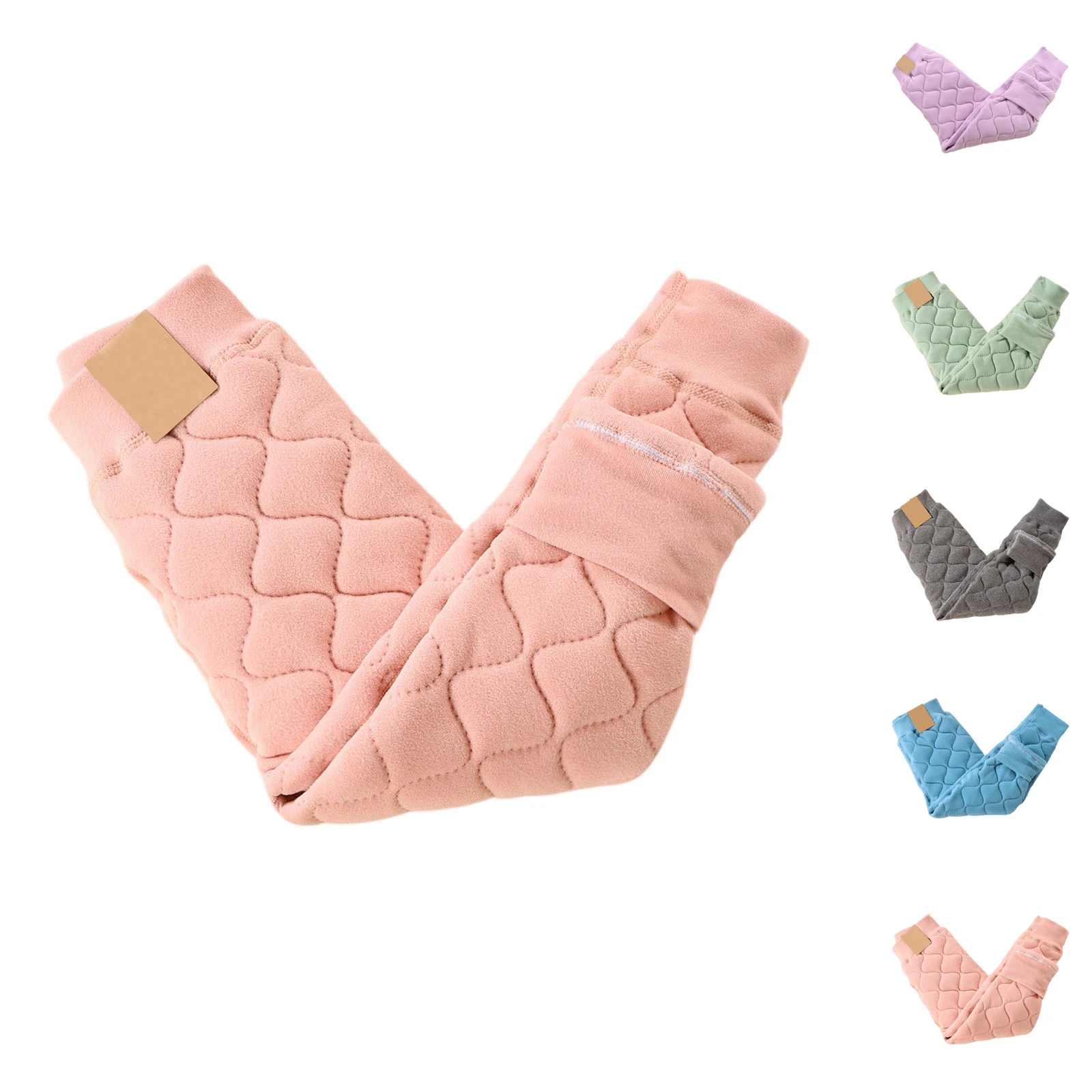 Children'S Leggings Autumn And Winter Single Pants Warm Pants Thick Autumn Pants Solid Color Multi-Color Home Clothes Daily