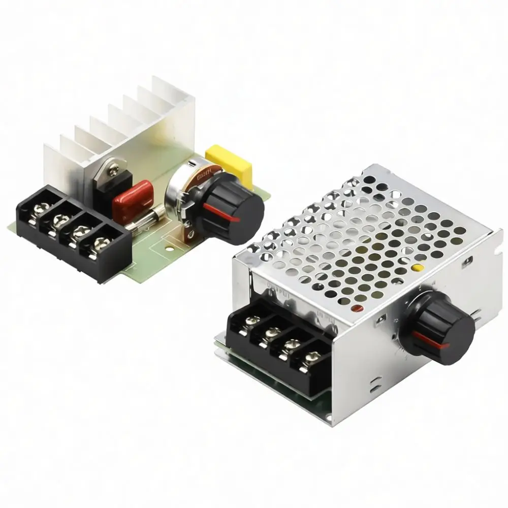 4000W Voltage Regulator SCR Module Speed Dimming Heating Control For Jialongsheng Appliance With Protective Fuse Enclosure Case