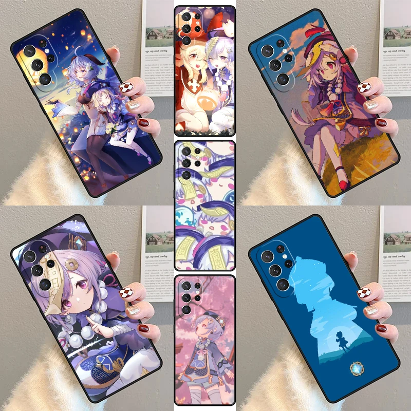 Чехол для телефона Genshin Impact Qiqi манга для Samsung Galaxy S23 S21 S20 FE S24 S22 Ultra Note20 S10 S9 S8 Plus, силиконовый чехол
