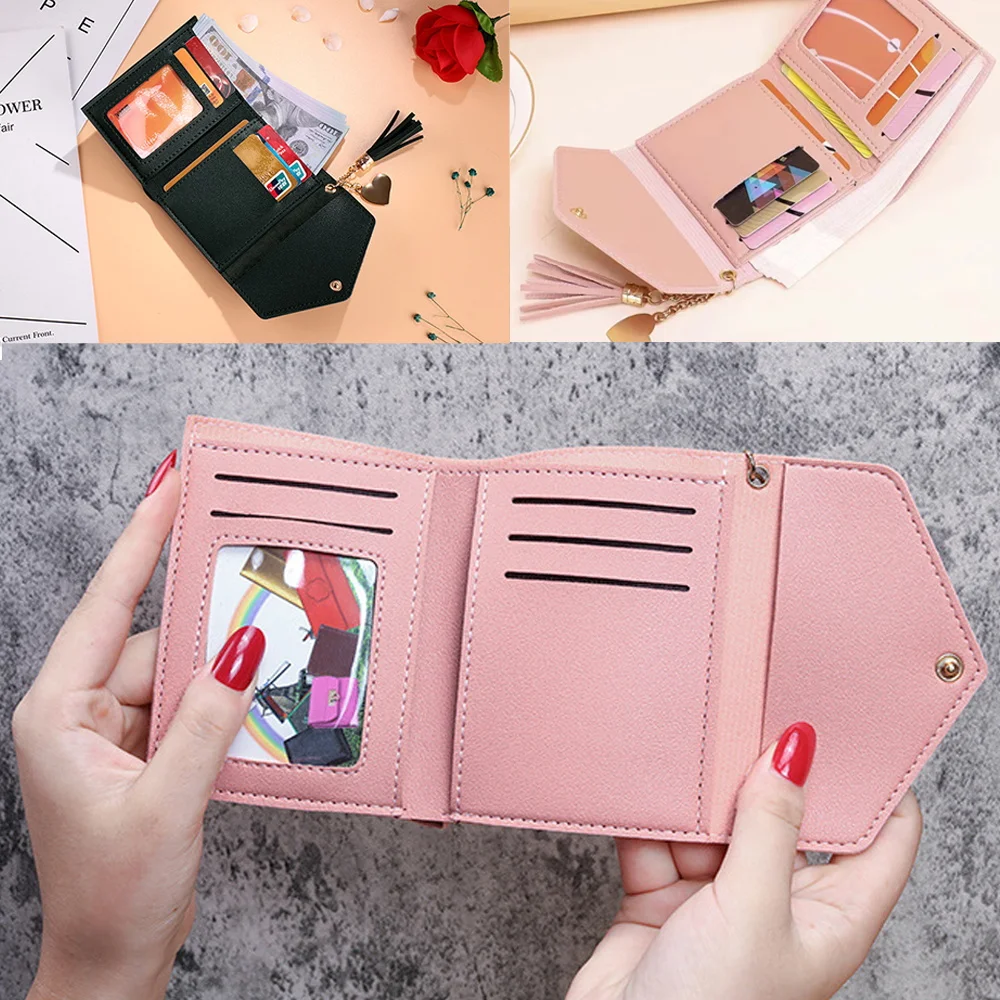 

Mini Tassel Wallet Women Fashion Purse Female Short Card Holder Wallets Students Lovely Purse Female Small Wallet Money Clutch