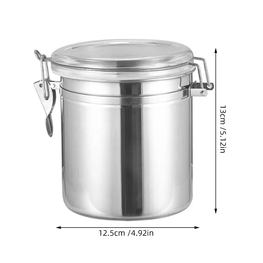 

Sealed Cans Stainless Steel Food Storage Airtight Coffee Beans Tank Lids Preservation Home Kitchen Tool